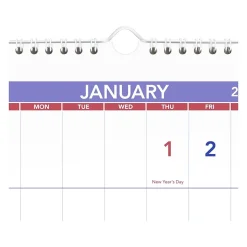 AT-A-GLANCE 2024 -2026 27" x 12" Three-Month Wall Calendar, White/Purple (PM14-28-25) Sale