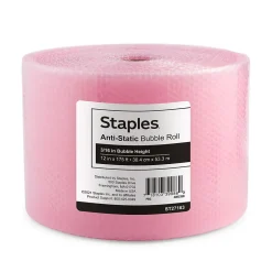 Staples 3/16" Antistatic UPS Approved Bubble Roll, Anti-Static, 12" x 175' (4072825)* Bubble Rolls