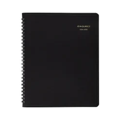 AT-A-GLANCE 2024-2025 7" x 8.75" Academic Monthly Planner, Faux Leather Cover, Black (70-127-05-25) Discount