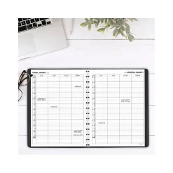 AT-A-GLANCE 2025 8" x 11" Calendar Year/Daily Appointment Book, Faux Leather Cover, Black (70-822-05-25) Best