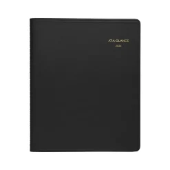 AT-A-GLANCE 2025 8.5" x 11" Daily Appointment Book, Faux Leather Cover, Black (70-214-05-25) Sale