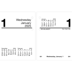 AT-A-GLANCE 2025 3.75" x 3" Daily Calendar Refill, White/Black (E919-50-25) Clearance