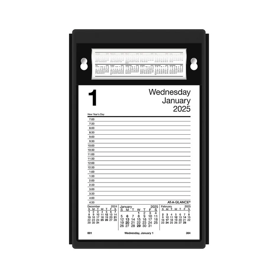 AT-A-GLANCE 2025 8" x 5" Daily Desk Pad Calendar Refill, White/Black (E458-50-25) Sale