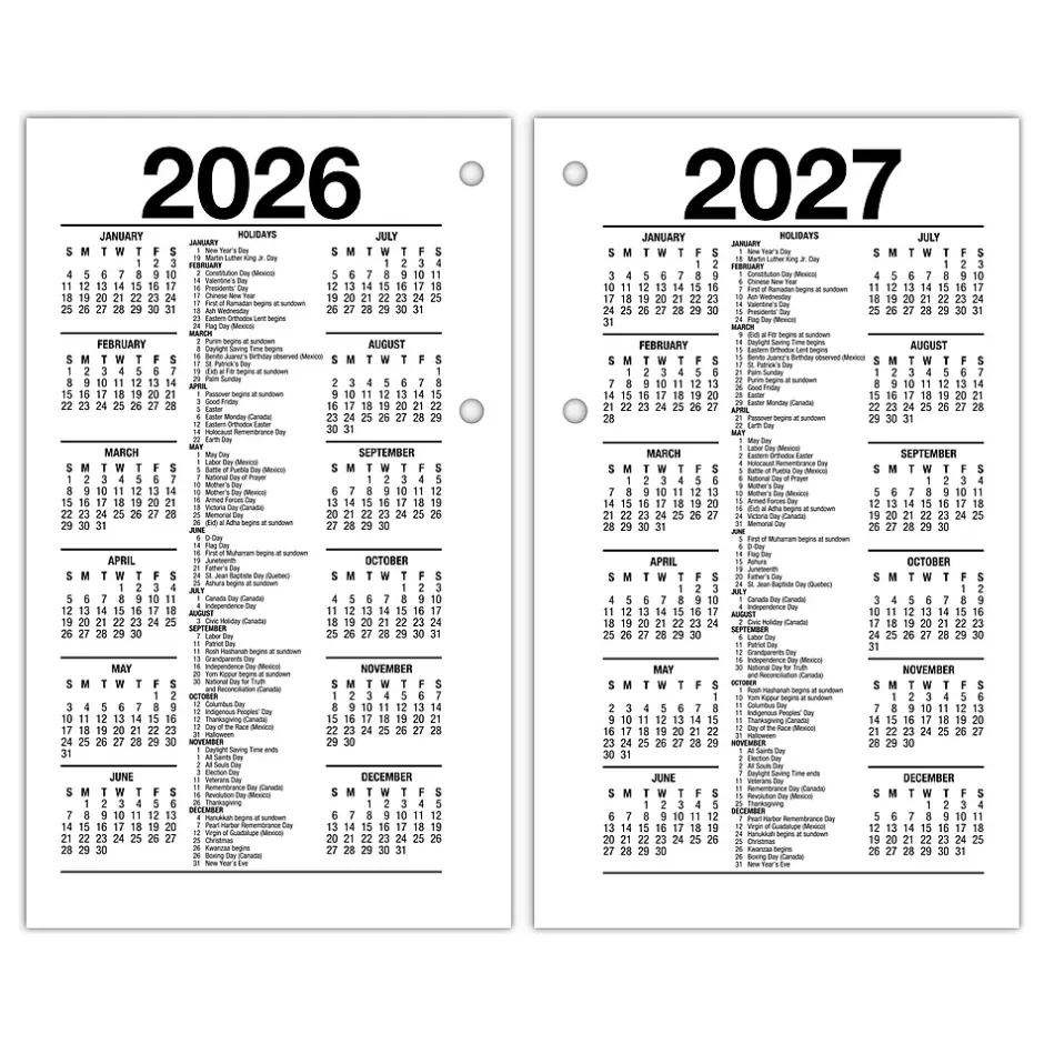 AT-A-GLANCE 2025 6" x 3.5" Daily Desk Calendar Refill, White/Black (E717R-50-25) Online