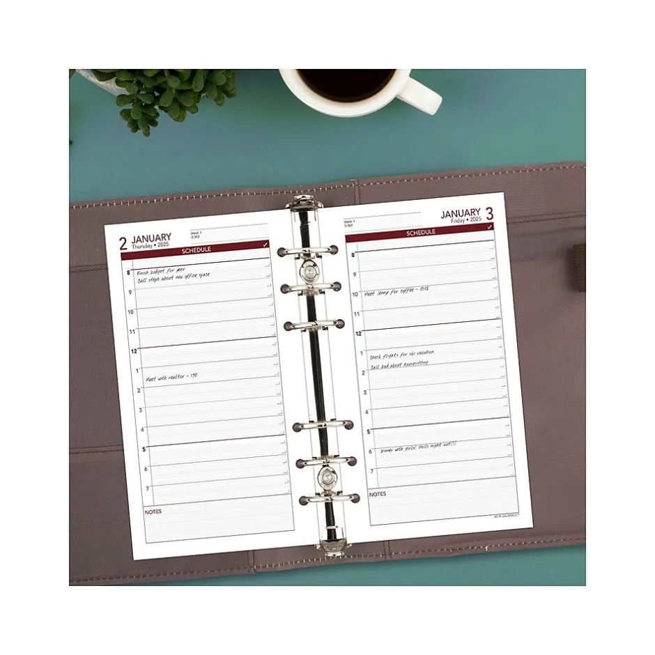 AT-A-GLANCE 2025 3.75" x 6.75" Daily Planner Refill, White/Red (063-125Y-25) Discount
