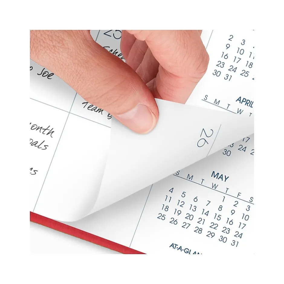 AT-A-GLANCE 2025 9" x 11" Monthly Planner, Faux Leather Cover, Red (70-250-13-25) Discount