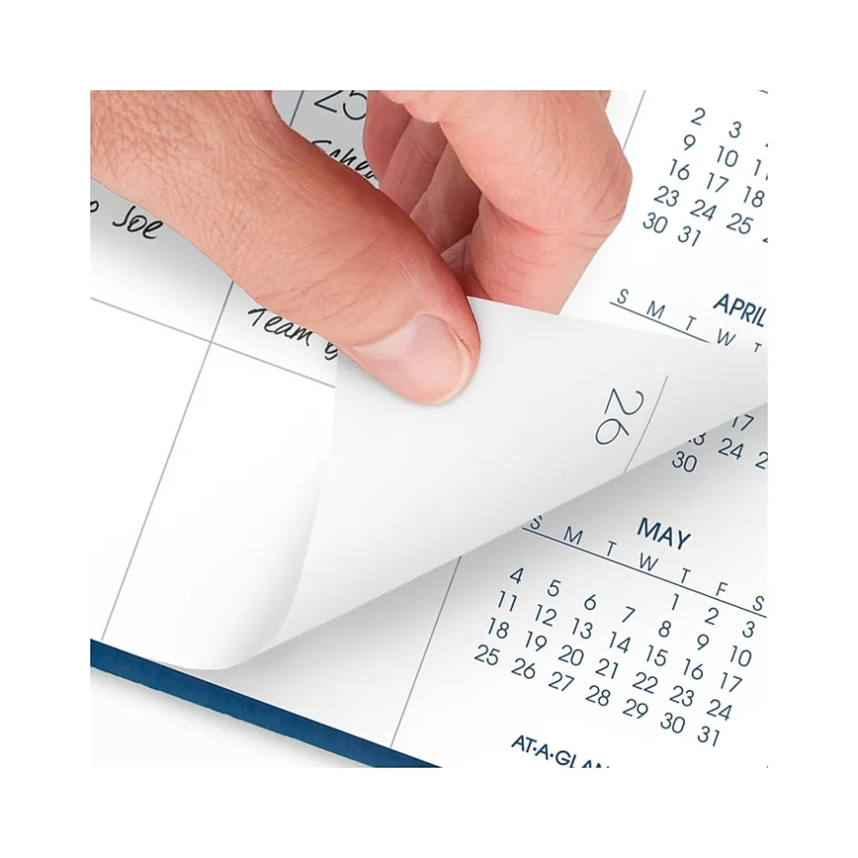 AT-A-GLANCE 2025-2026 9" x 11" Monthly Planner, Faux Leather Cover, Blue (70-250-20-25) Best