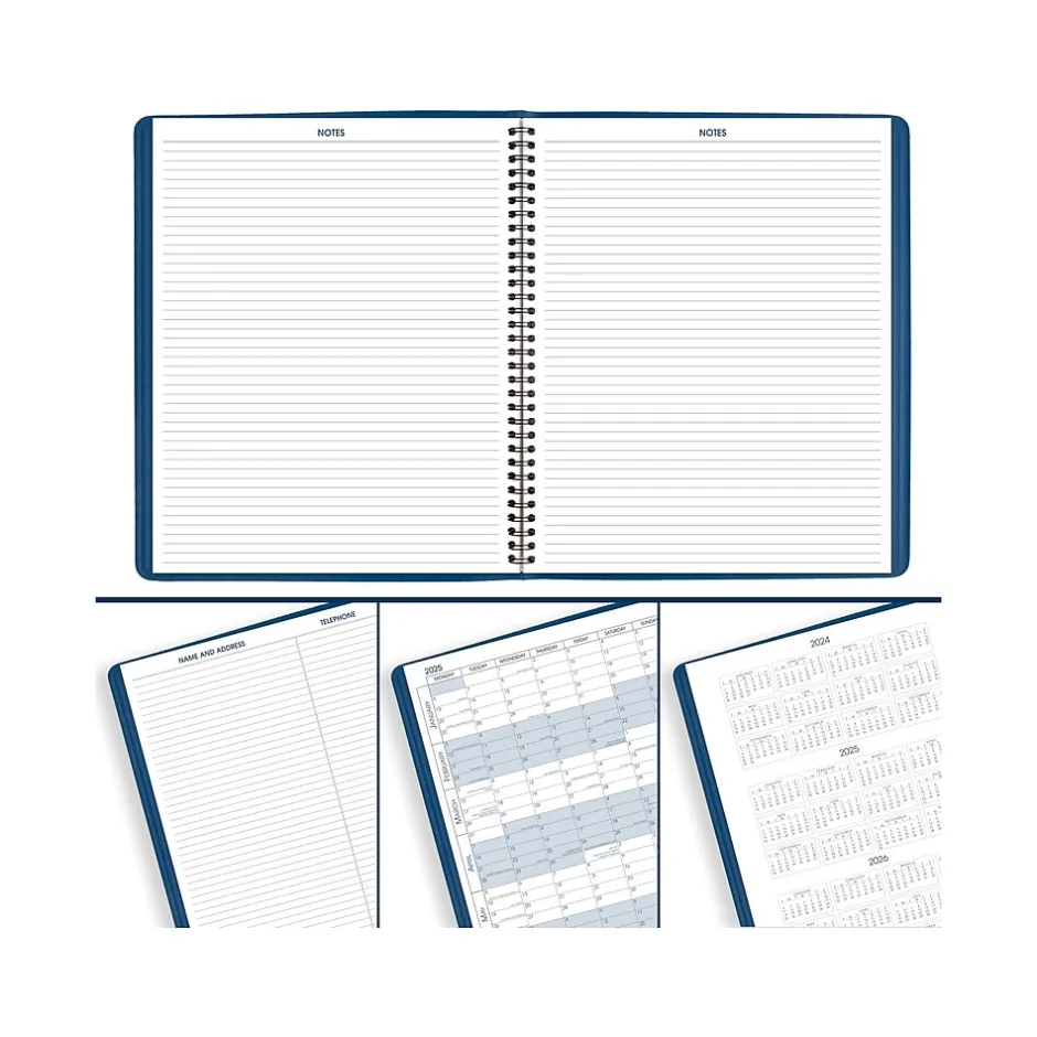 AT-A-GLANCE 2025-2026 9" x 11" Monthly Planner, Faux Leather Cover, Blue (70-250-20-25) Best