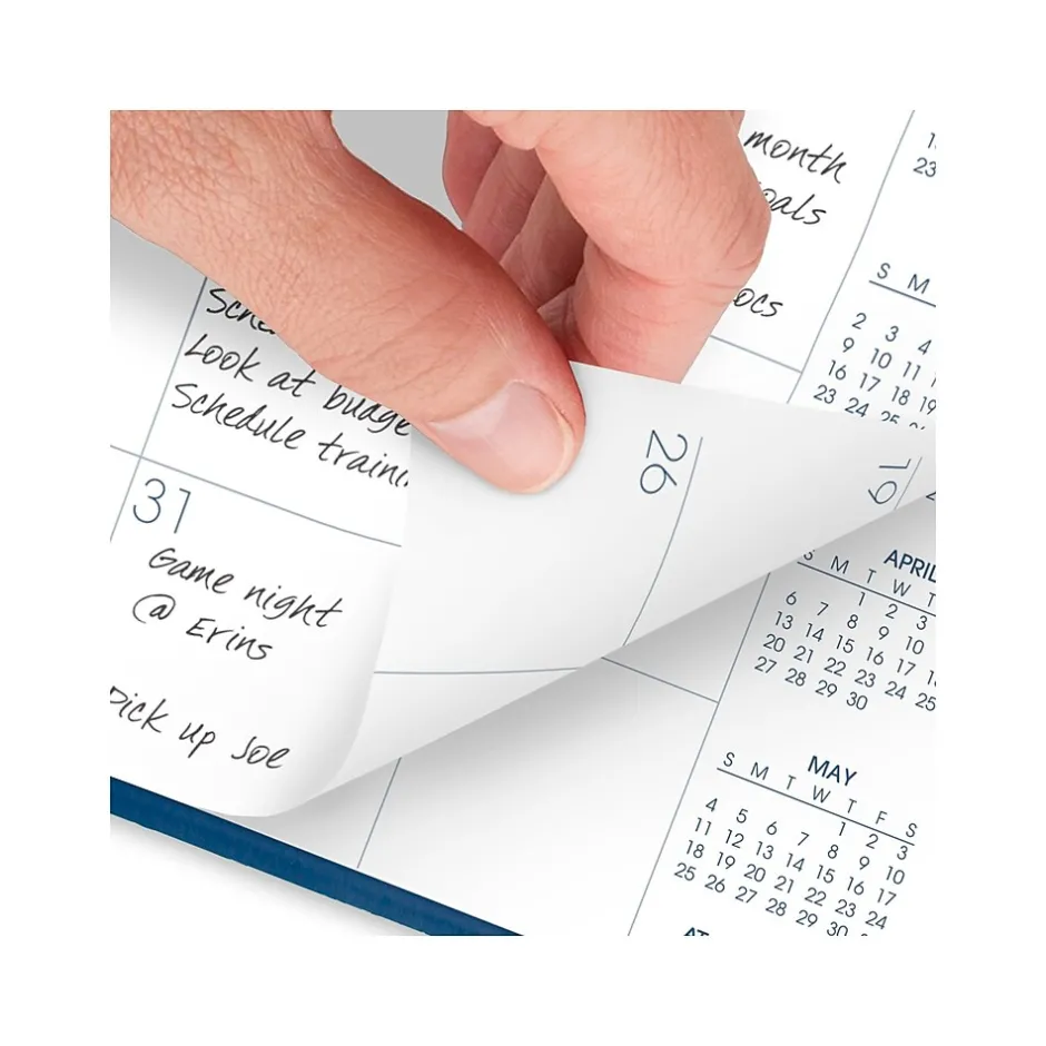 AT-A-GLANCE 2025 7" x 8.75" Monthly Planner, Faux Leather Cover, Blue (70-124-20-25) Clearance