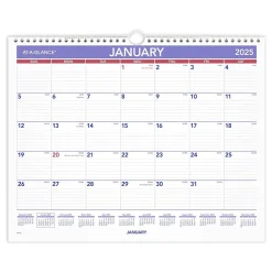 AT-A-GLANCE 2025 15" x 12" Monthly Wall Calendar, White/Purple (PM8-28-25) Hot
