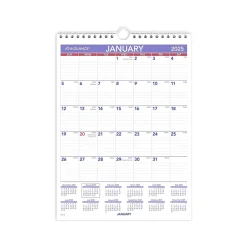 AT-A-GLANCE 2025 8" x 11" Monthly Wall Calendar, White/Purple (PM1-28-25) New