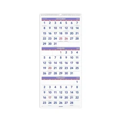 AT-A-GLANCE 2025 12" x 27" Three-Month Wall Calendar, White/Purple (PM11-28-25) Sale