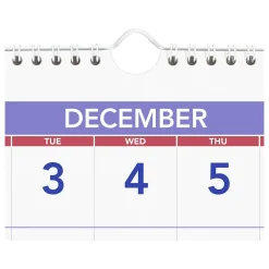 AT-A-GLANCE 2025 12" x 27" Three-Month Wall Calendar, White/Purple (PM11-28-25) Sale