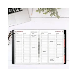 AT-A-GLANCE 2025 8" x 11" Weekly & Monthly Appointment Book, Faux Leather Cover, Black (33351-2501) New