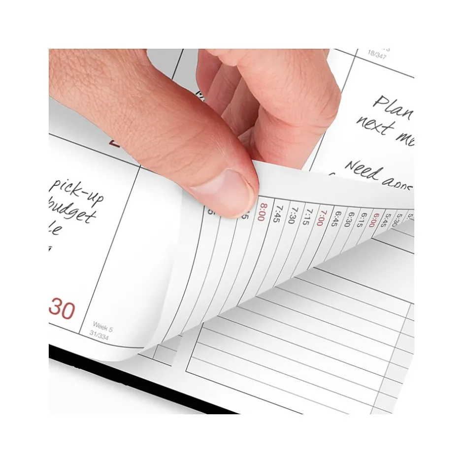 AT-A-GLANCE 2025 8" x 11" Weekly & Monthly Appointment Book, Faux Leather Cover, Black (33351-2501) New