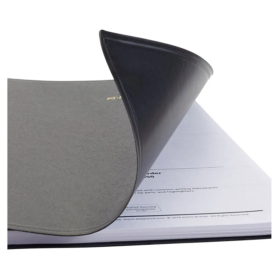 AT-A-GLANCE 2025 8" x 11" Weekly & Monthly Appointment Book, Faux Leather Cover, Black (33351-2501) New