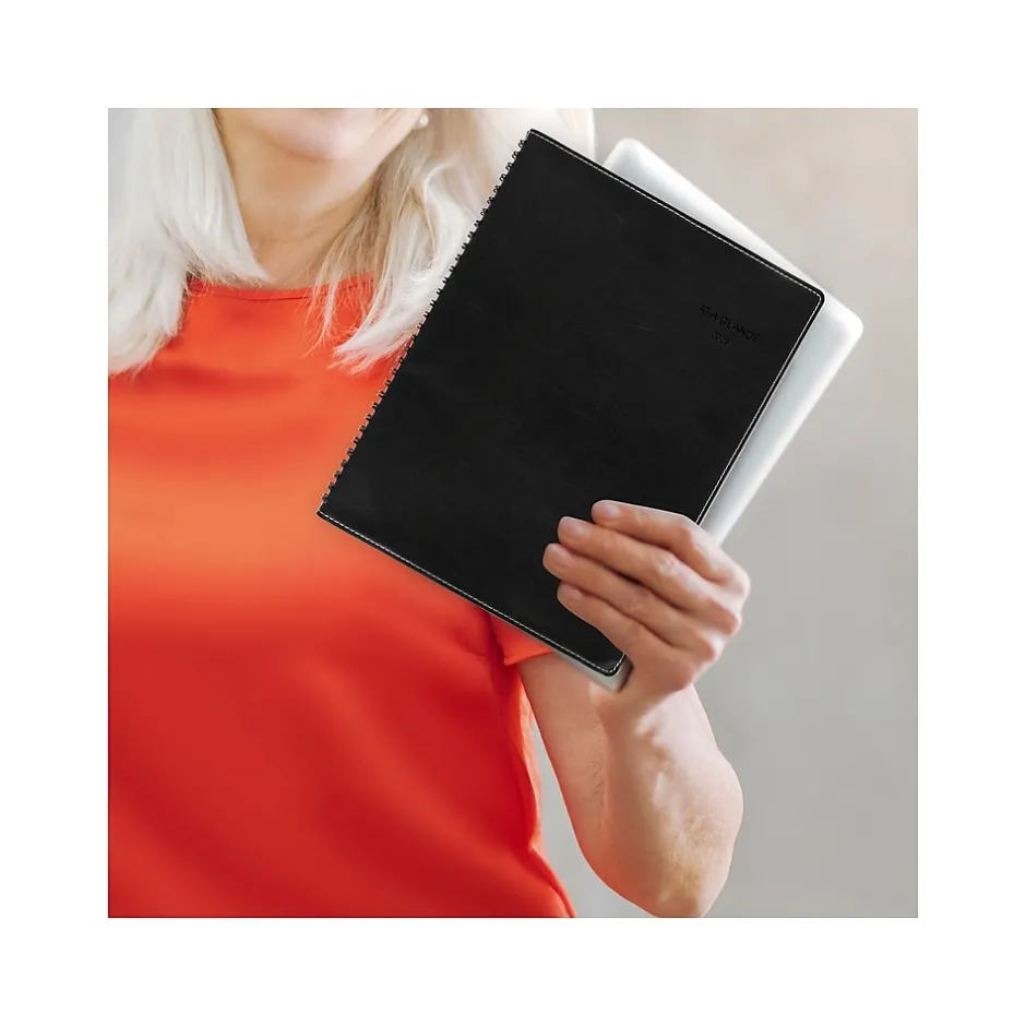 AT-A-GLANCE 2025 8" x 11" Weekly & Monthly Appointment Book, Faux Leather Cover, Black (33351-2501) New