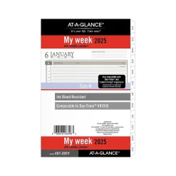 AT-A-GLANCE 2025 8.5" x 5.5" Weekly & Monthly Planner Refill, White/Brown (481-285Y-25) Outlet