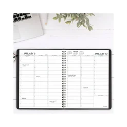 AT-A-GLANCE 2025 8.25" x 11" Weekly Appointment Book, Faux Leather Cover, Black (70-950-05-25) Outlet
