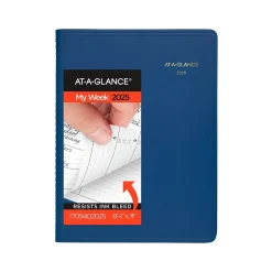 AT-A-GLANCE 2025 8.25" x 11" Weekly Appointment Book, Faux Leather Cover, Blue (70-940-20-25) Online
