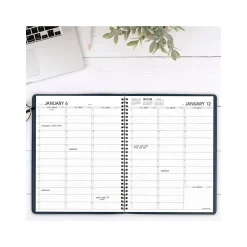 AT-A-GLANCE 2025 8.25" x 11" Weekly Appointment Book Planner, Faux Leather Cover, Navy (70-950-20-25) Clearance