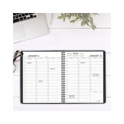 AT-A-GLANCE 2025 7" x 8.75" Weekly Appointment Book, Faux Leather Cover, Black (70-951-05-25) Discount
