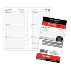 AT-A-GLANCE 2025 6.75" x 3.75" Weekly Planner Refill, White/Gray (063-285Y-25) New