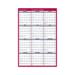 AT-A-GLANCE 2025 36" x 24" Yearly Wall Calendar, Reversible, White/Red (PM212-28-25) Online