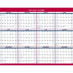 AT-A-GLANCE 2025 16" x 12" Yearly Wet-Erase Wall Calendar, Reversible, White/Red (PM330B-28-25) New