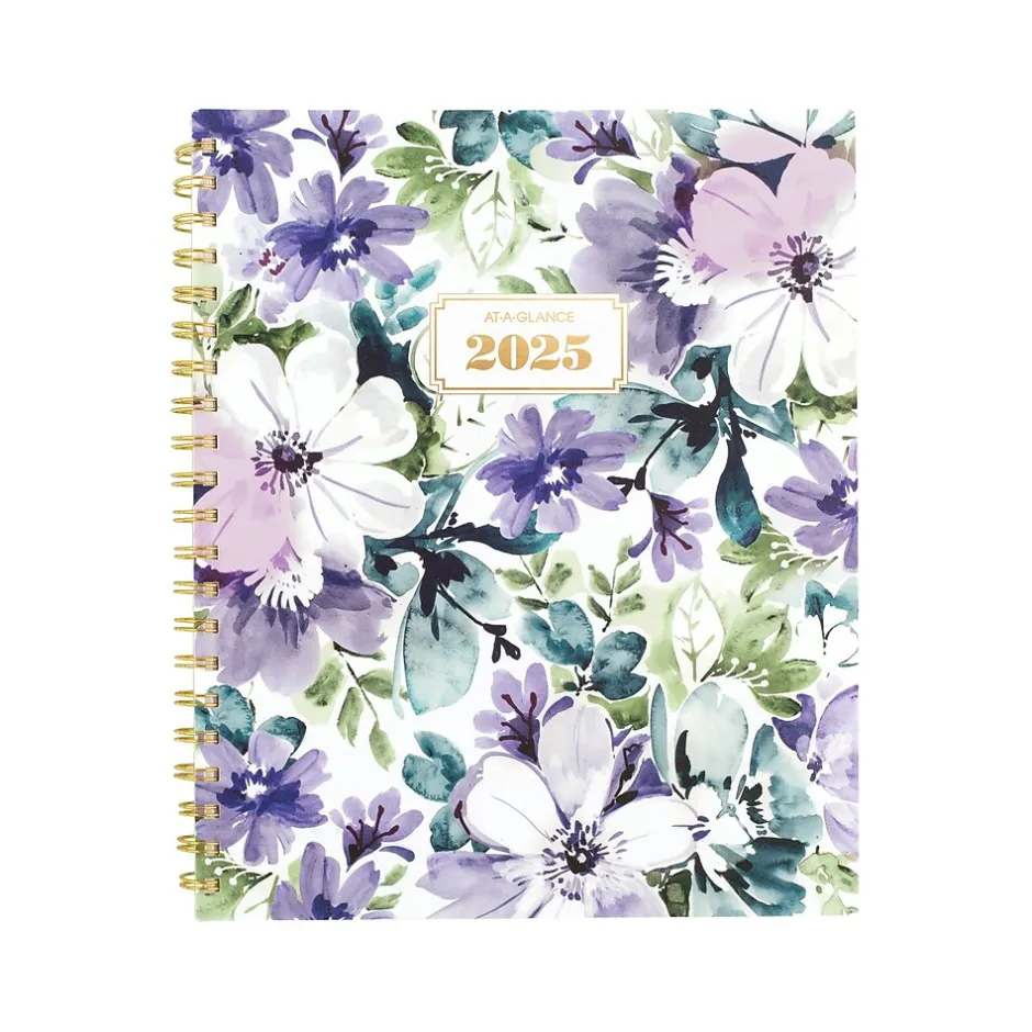AT-A-GLANCE 2025 Badge Floral 8.5" x 11" Weekly & Monthly Planner, Poly Cover, Multicolor (1722F-905-25) New