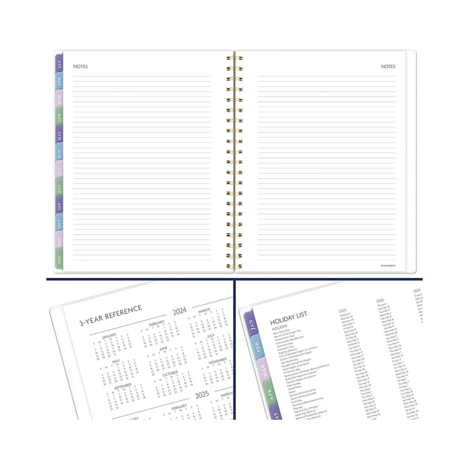 AT-A-GLANCE 2025 Badge Floral 8.5" x 11" Weekly & Monthly Planner, Poly Cover, Multicolor (1722F-905-25) New
