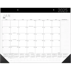 AT-A-GLANCE 2025 Contemporary 21.75" x 17" Monthly Desk Pad Calendar, White/Black (SK24X-00-25)