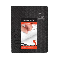 AT-A-GLANCE 2025 Contemporary 8.25" x 11" Weekly & Monthly Planner, Faux Leather Cover, Charcoal (70-950X-45-25) Best