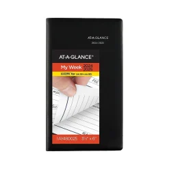 AT-A-GLANCE 2024-2025 DayMinder 3.5" x 6" Academic Weekly Planner, Black (AY48-00-25) Outlet