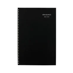 AT-A-GLANCE 2024-2025 DayMinder 8" x 12" Academic Monthly Planner, Faux Leather Cover, Black (AY2-00-25)