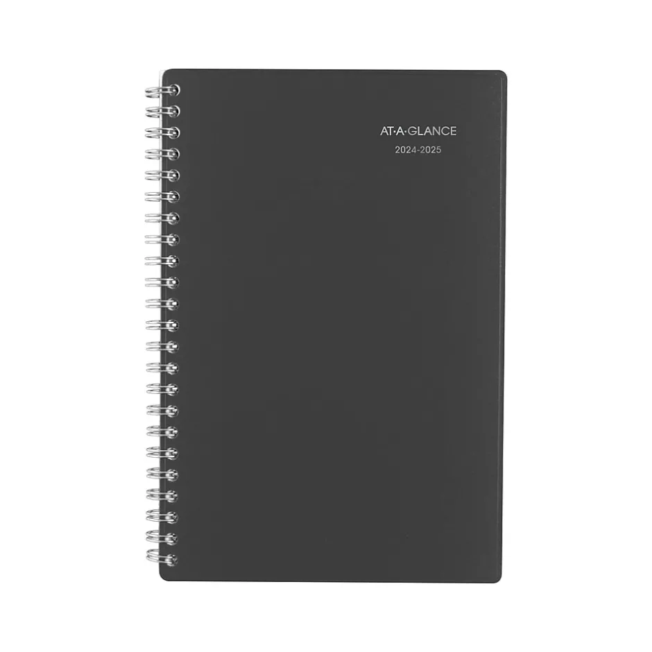 AT-A-GLANCE 2024-2025 DayMinder 5" x 8" Academic Weekly & Monthly Planner, Poly Cover, Charcoal (AYC200-45-25) New