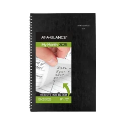 AT-A-GLANCE 2025 DayMinder 8" x 12" Monthly Planner, Faux Leather Cover, Black (SK2-00-25) Outlet