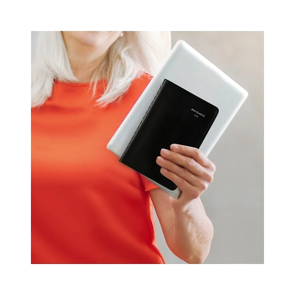 AT-A-GLANCE 2025 DayMinder 5" x 8" Daily Planner, Faux Leather Cover, Black (SK46-00-25) Discount