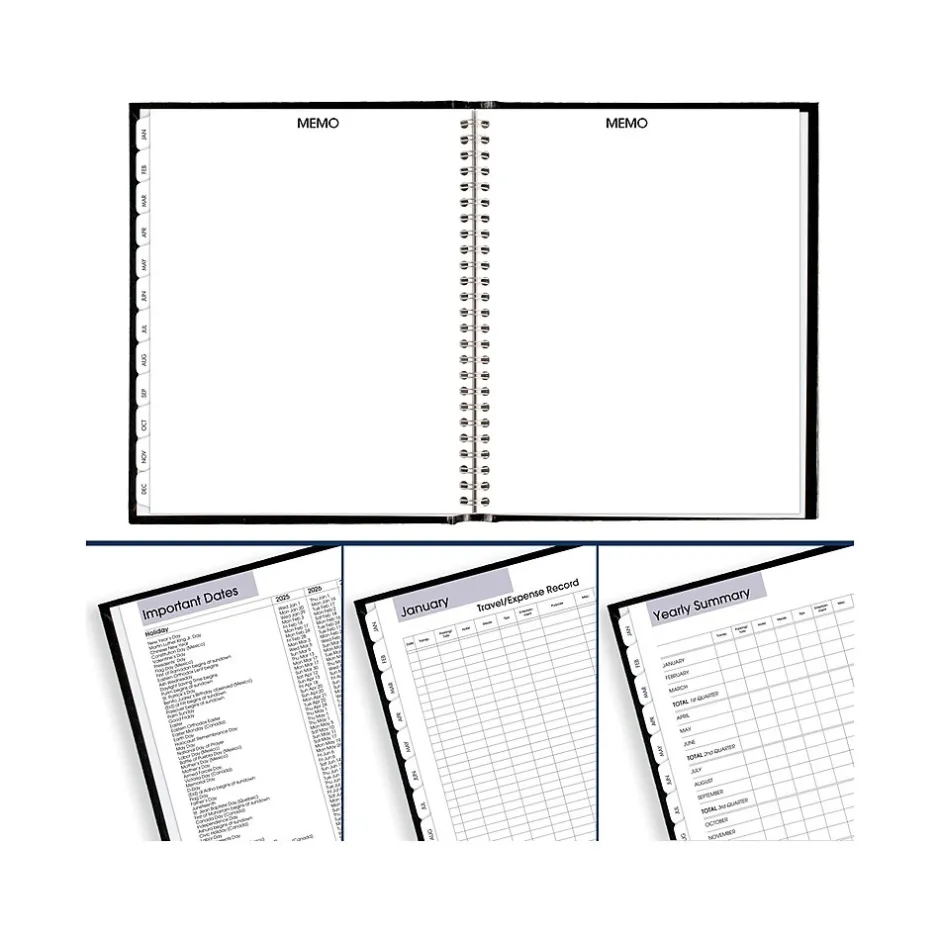 AT-A-GLANCE 2025 DayMinder 7" x 8.5" Monthly Planner, Faux Leather Cover, Black (G400H-00-25) Outlet
