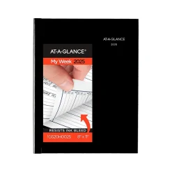 AT-A-GLANCE 2025 DayMinder 8" x 11" Weekly Appointment Book Planner, Faux Leather Cover, Black (G520H-00-25) Sale