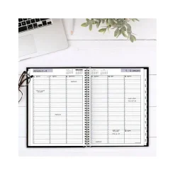 AT-A-GLANCE 2025 DayMinder 8" x 11" Weekly Appointment Book Planner, Faux Leather Cover, Black (G520H-00-25) Sale