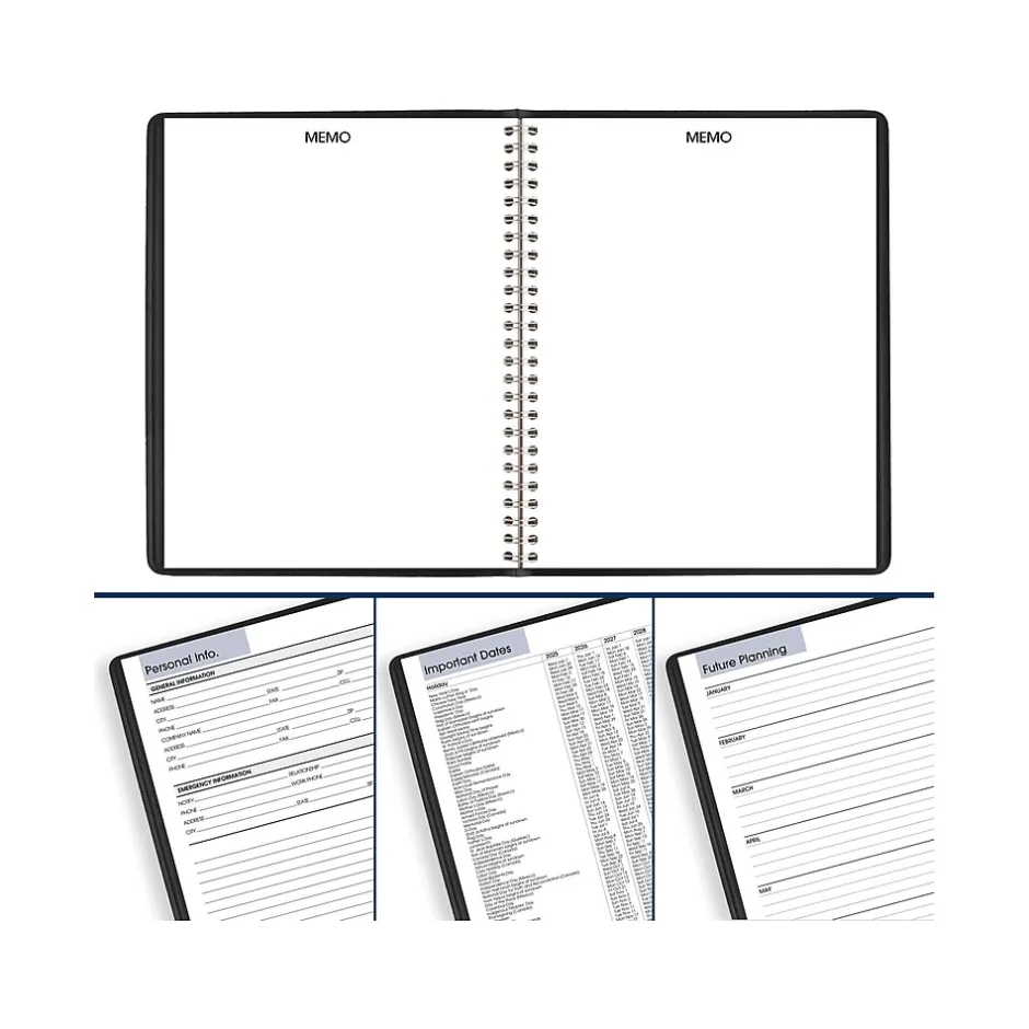 AT-A-GLANCE 2025 DayMinder 7" x 8.75" Monthly Planner, Faux Leather Cover, Black (G400-00-25) Best
