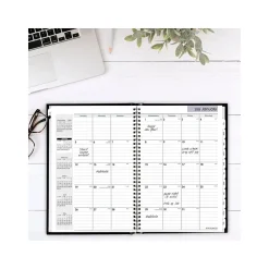 AT-A-GLANCE 2025 DayMinder 8" x 11.75" Monthly Planner, Faux Leather Cover, Black (G470H-00-25) Online