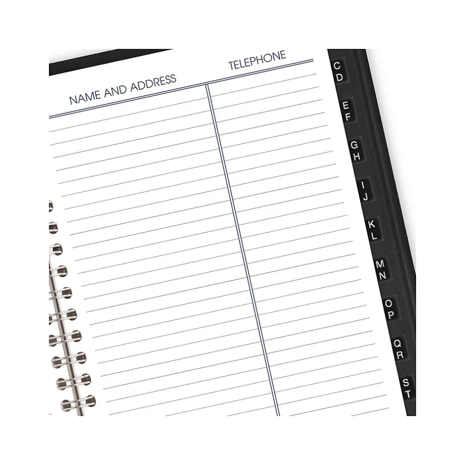 AT-A-GLANCE 2025 DayMinder 5" x 8" Weekly Appointment Book, Faux Leather Cover, Black (G210-00-25)