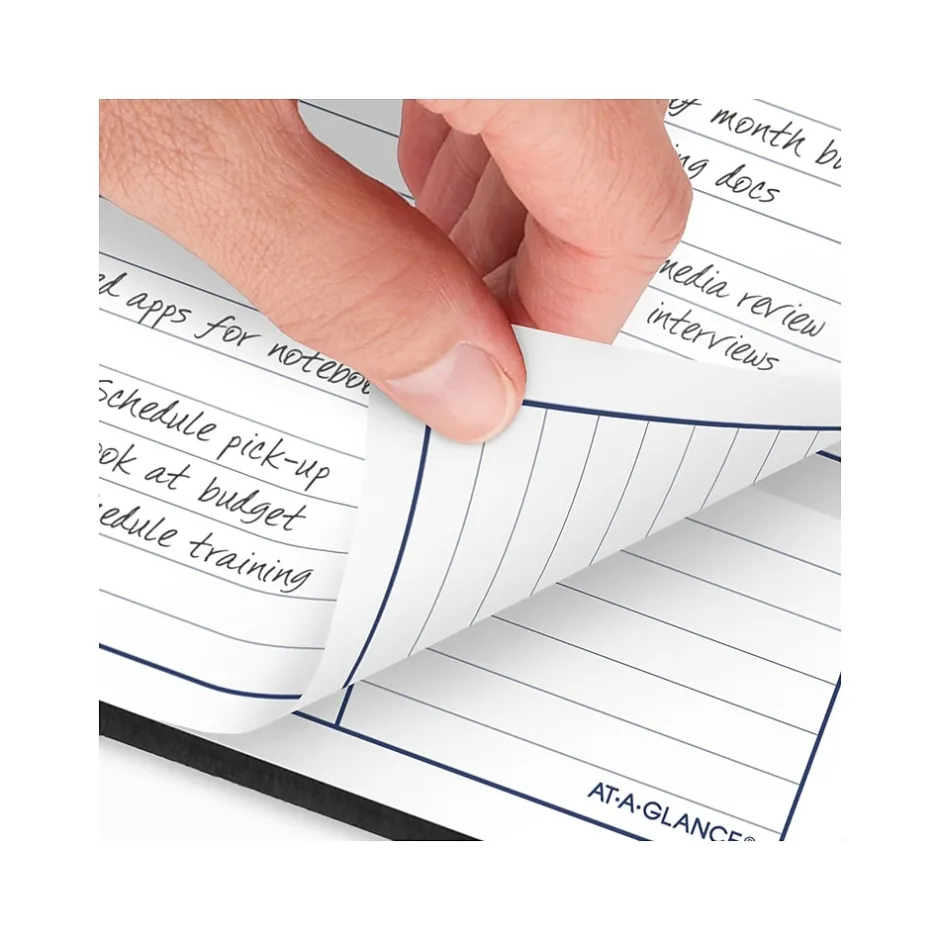 AT-A-GLANCE 2025 DayMinder 7" x 8.75" Weekly Planner, Faux Leather Cover, Black (G590-00-25)