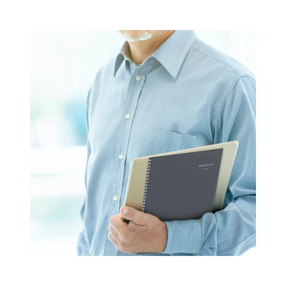 AT-A-GLANCE 2025 DayMinder 8.5" x 11" Weekly & Monthly Appointment Book, Plastic Cover, Gray (GC520-07-25) Hot