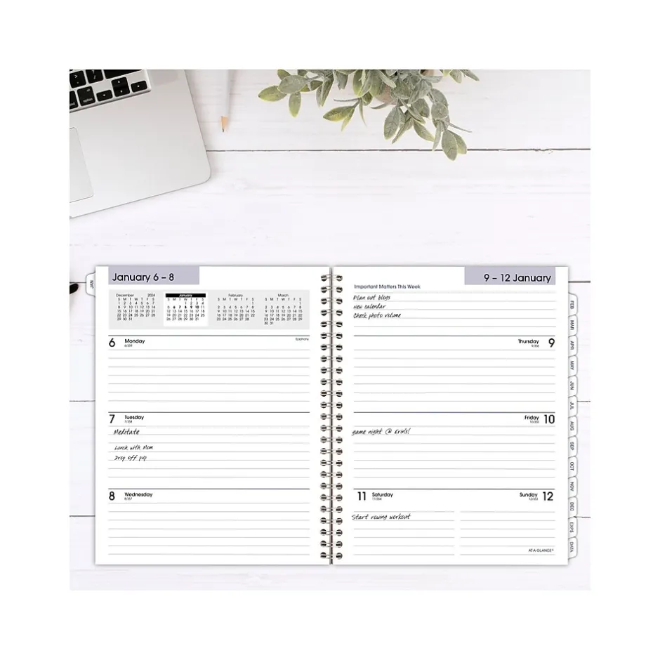 AT-A-GLANCE 2025 DayMinder Executive 8.75" x 7" Weekly & Monthly Planner Refill Pages, White (G545-50-25) Hot