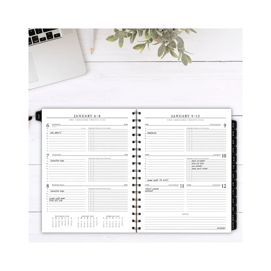 AT-A-GLANCE 2025 Executive 8.75" x 6.5" Weekly & Monthly Appointment Book Refill, White/Black (70-908-10-25) Outlet