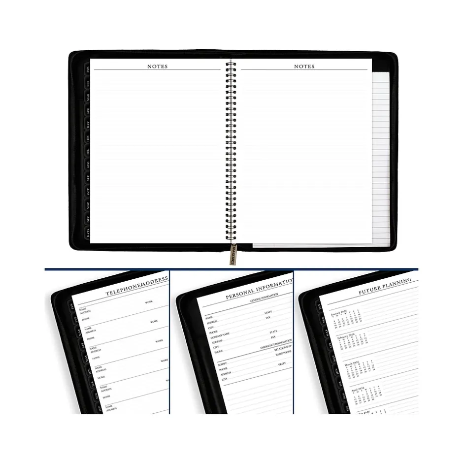 AT-A-GLANCE 2025 Executive 8.25" x 11" Weekly & Monthly Appointment Book, Faux Leather Cover, Black (70-NX81-05-25) Best