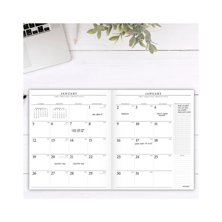 AT-A-GLANCE 2025 Executive 11" x 9" Monthly Padfolio Refill, White/Black (70-909-10-25) Best